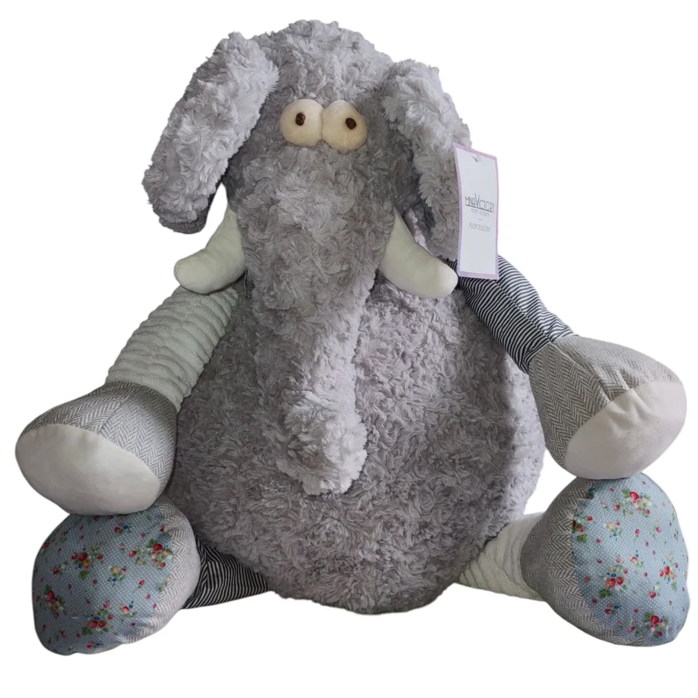 Mina Victory Plush Grey Elephant 22x26